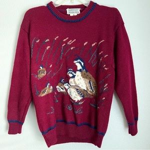 Vintage 70s Charter Club Quail Wool Knit Sweater